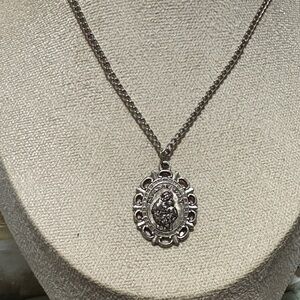Vintage-Inspired Silver Medallion Necklace